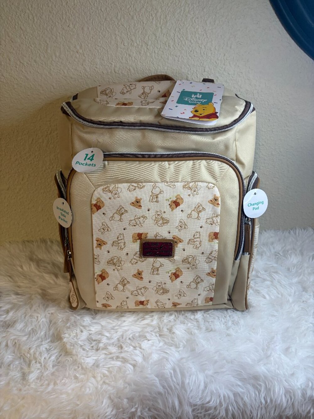 Disney Baby Winnie the Pooh Diaper Bag Backpack Set Changing Pad NWT